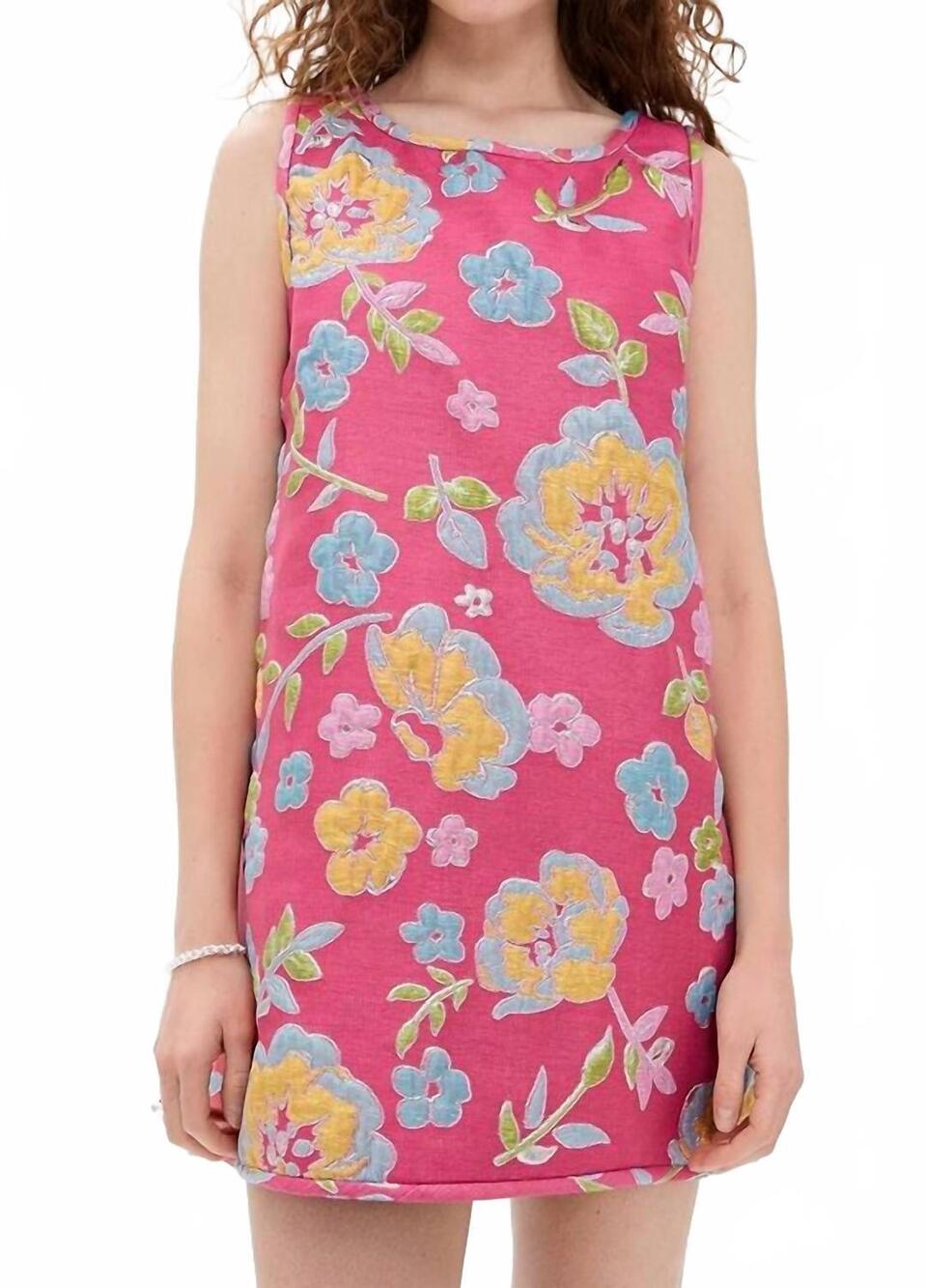 NEW ARIANNE ELMY jacquard swing tank dress in pink